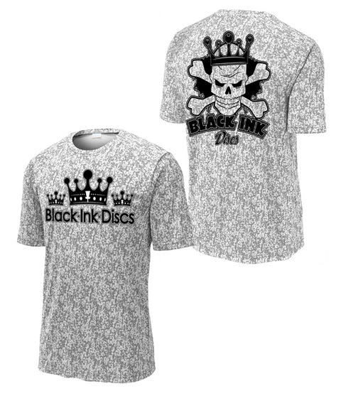 Digi Camo Triple Crown/Skull back (Mens Performance Tee shirt) (White)