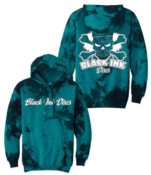 HOODIE - Cursive Front/Skull Back (Port & Co™ Crystal Tie-Dye Pullover Hoodie)